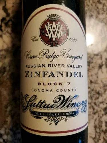 Crow Ridge Vineyard Block 7 Zinfandel